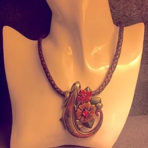 Chico’s Vintage Lizard-Flower Necklace
